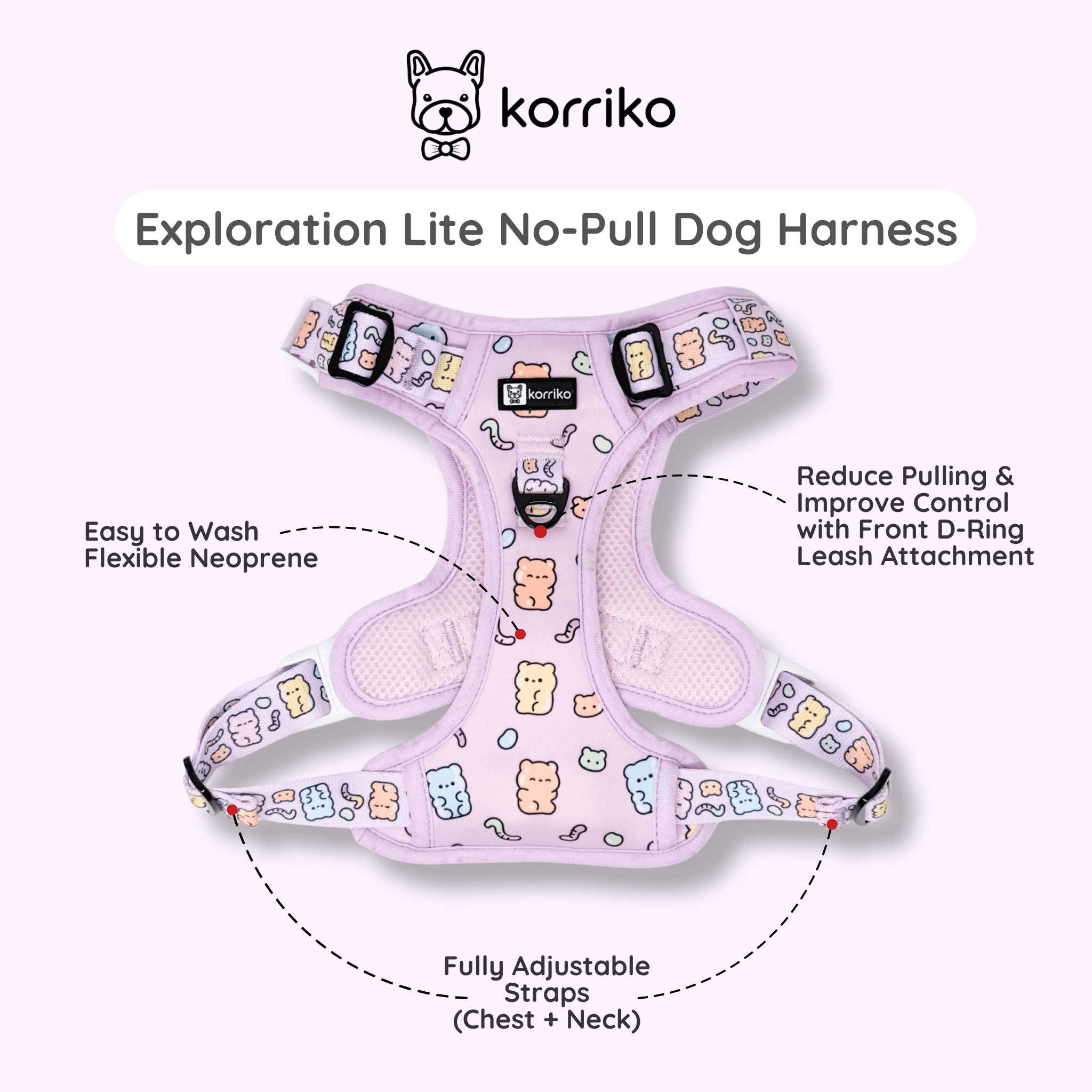Exploration No-Pull (Step-In) Dog Harness - Gummy Bear