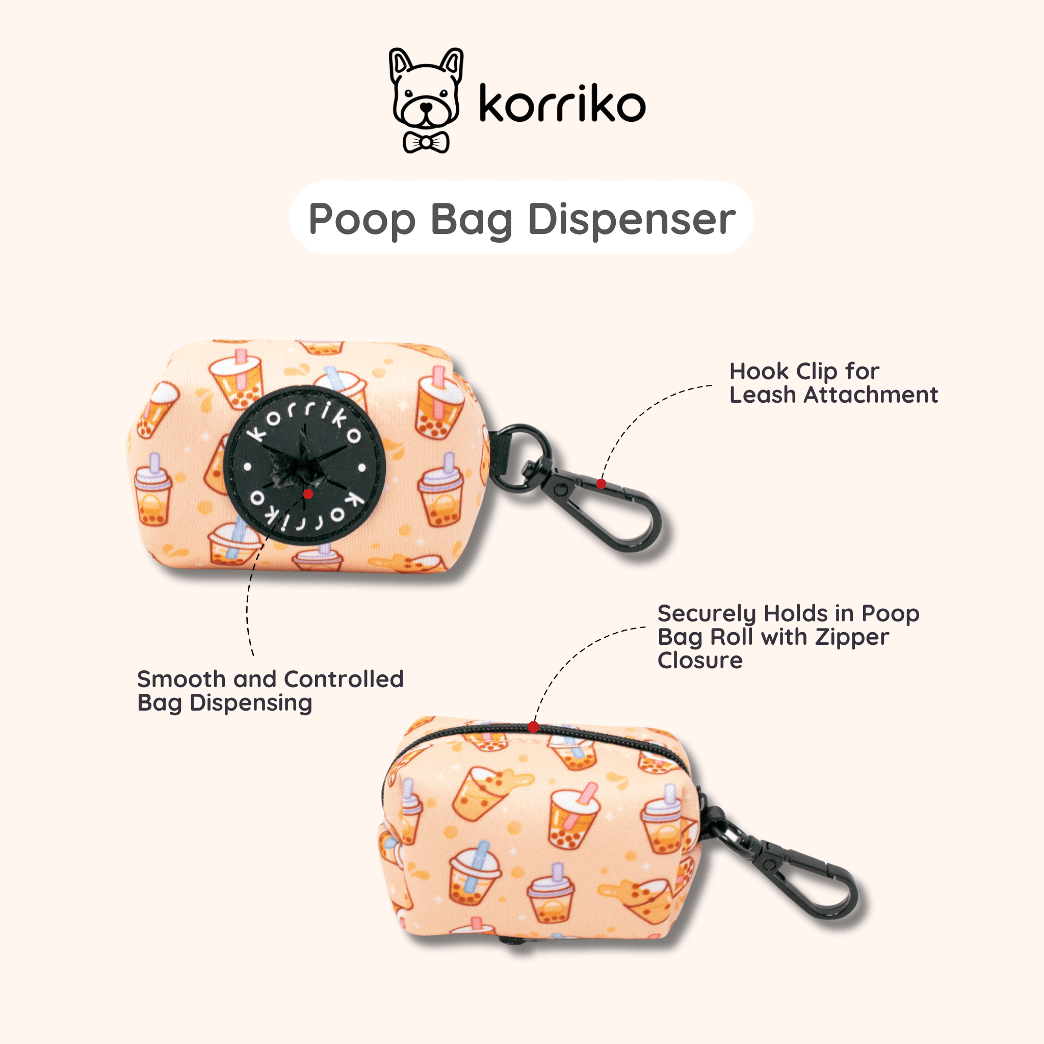 Poop Bag Dispenser - Milk Tea