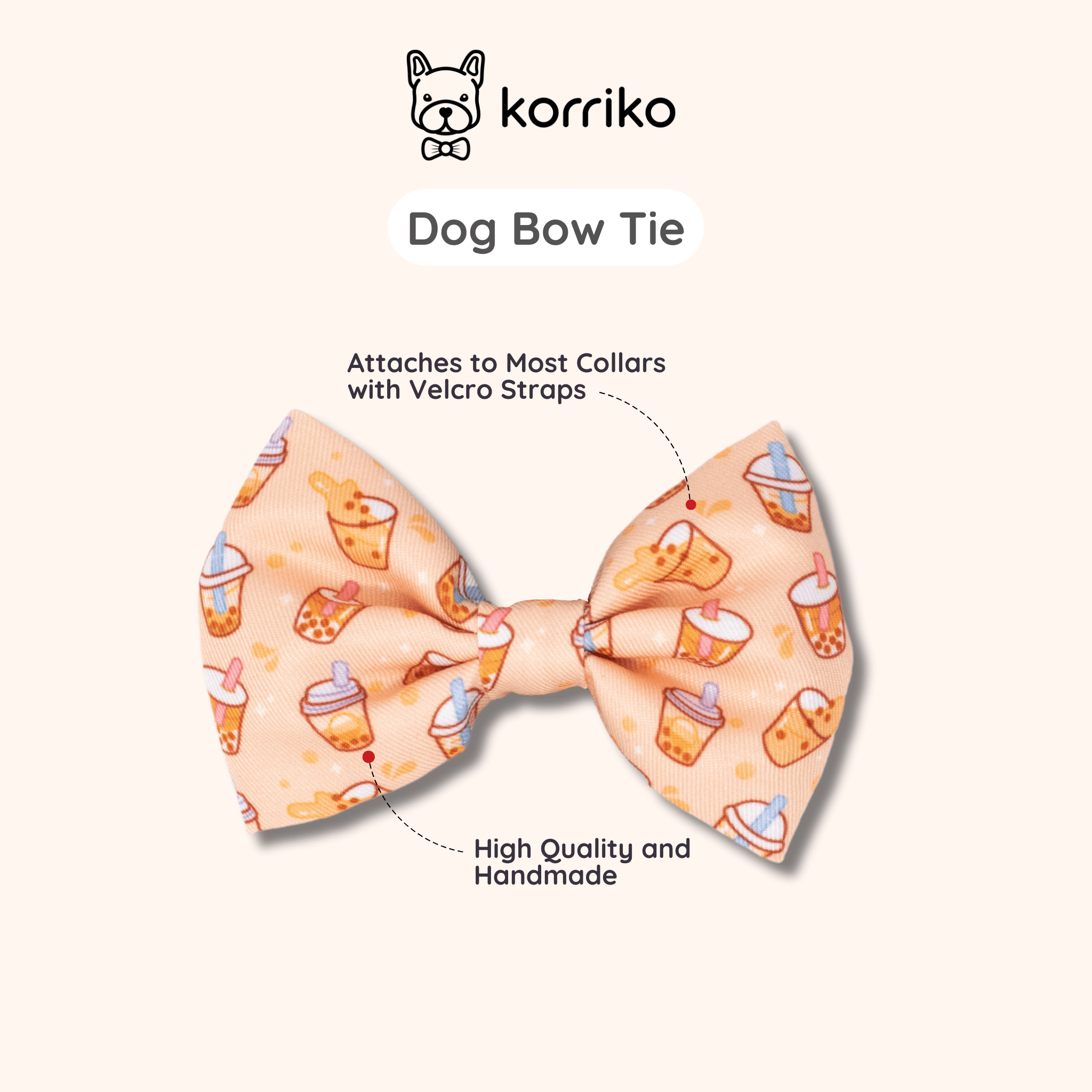 Dog Bow Tie - Milk Tea