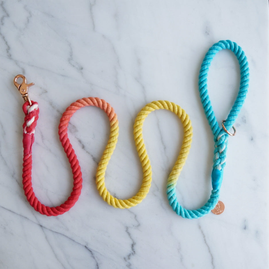 Cotton Rope Leash - Beach Please