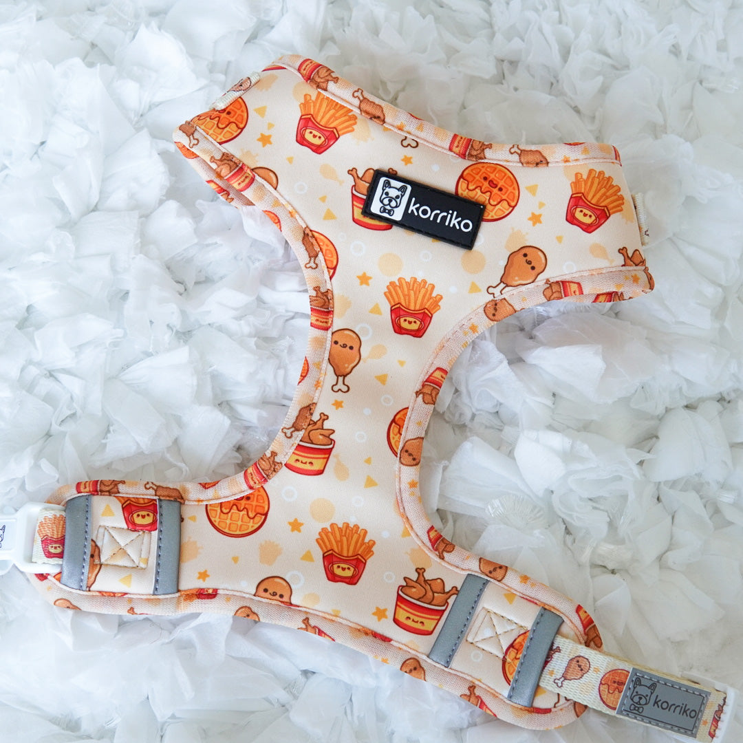 Adjustable Dog Harness - Chicken & Waffles (SECONDS - FINAL SALE)