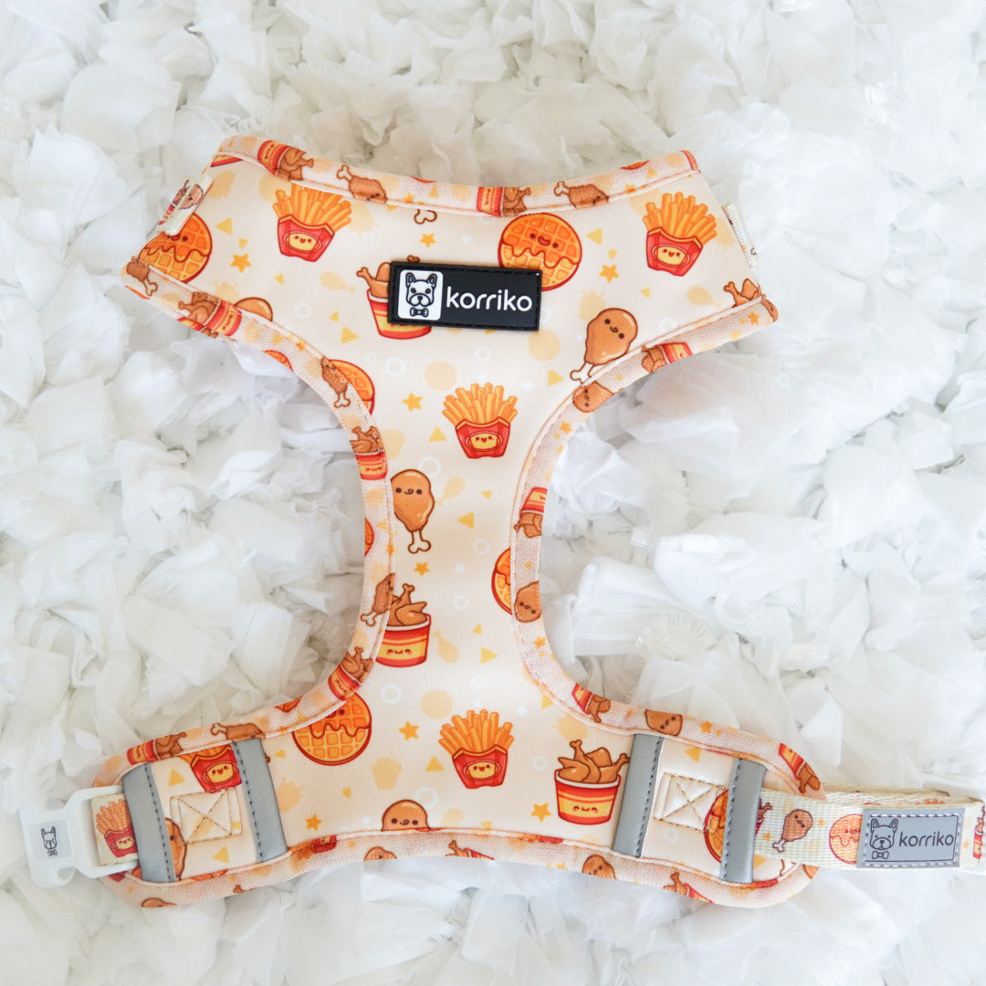 Adjustable Dog Harness - Chicken & Waffles (SECONDS - FINAL SALE)
