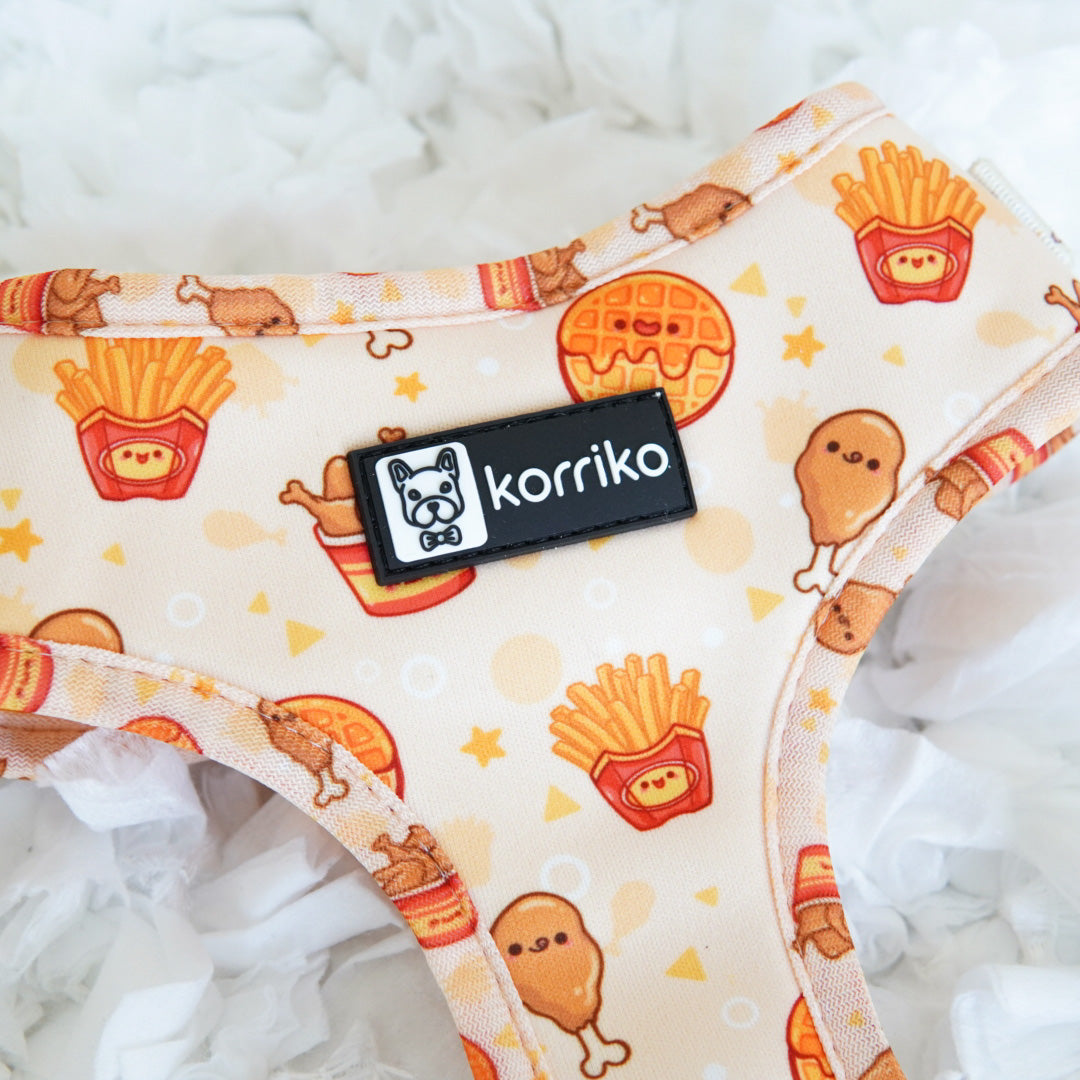 Adjustable Dog Harness - Chicken & Waffles (SECONDS - FINAL SALE)