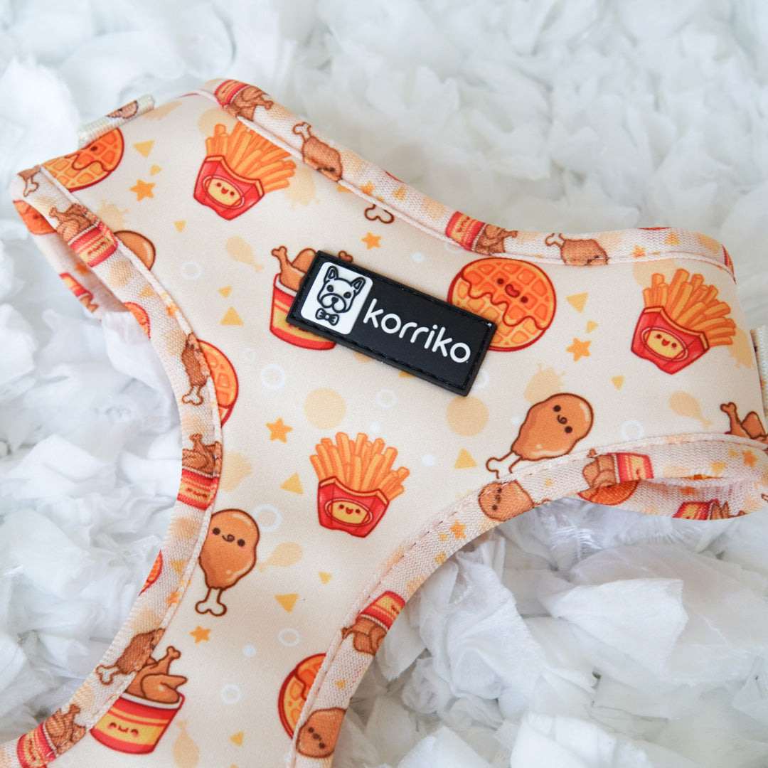 Adjustable Dog Harness - Chicken & Waffles (SECONDS - FINAL SALE)