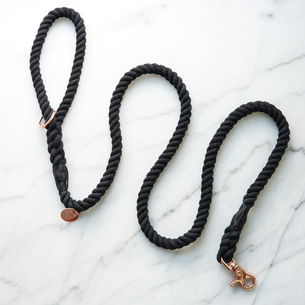 Cotton Rope Leash - Midnight